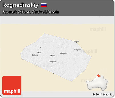 Classic Style 3D Map of Rognedinskiy, single color outside