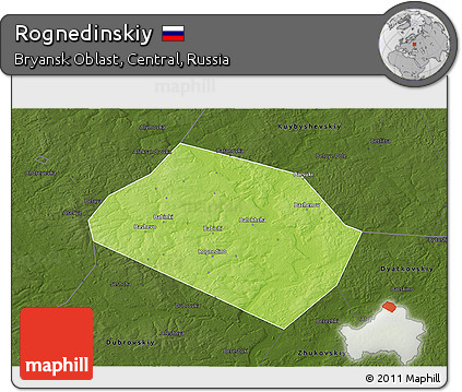 Physical 3D Map of Rognedinskiy, darken