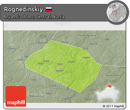 Physical 3D Map of Rognedinskiy, semi-desaturated