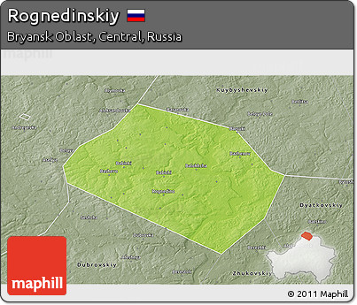 Physical 3D Map of Rognedinskiy, semi-desaturated