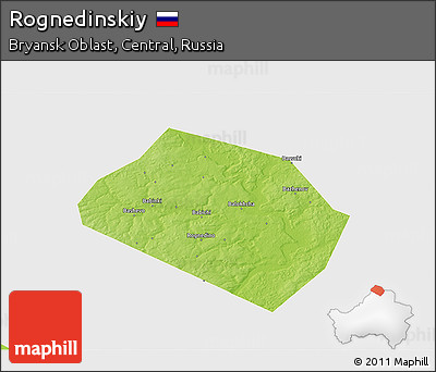 Physical 3D Map of Rognedinskiy, single color outside