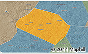 Political 3D Map of Rognedinskiy, semi-desaturated