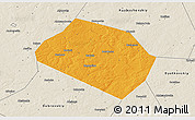 Political 3D Map of Rognedinskiy, shaded relief outside