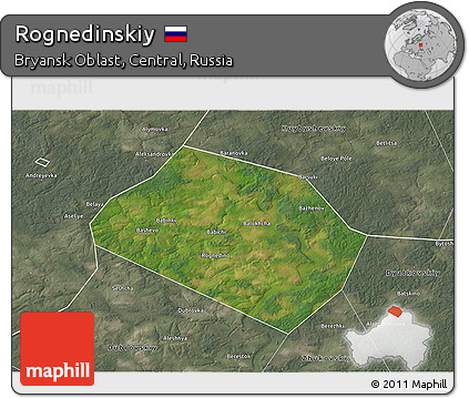 Satellite 3D Map of Rognedinskiy, semi-desaturated