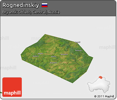Satellite 3D Map of Rognedinskiy, single color outside