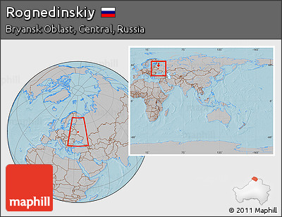 Gray Location Map of Rognedinskiy, highlighted parent region, within the entire country, hill shading