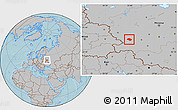 Gray Location Map of Rognedinskiy, hill shading