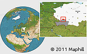 Satellite Location Map of Rognedinskiy, highlighted parent region, highlighted grandparent region