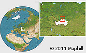 Satellite Location Map of Rognedinskiy, highlighted parent region