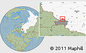 Savanna Style Location Map of Rognedinskiy, highlighted country, highlighted parent region, hill shading