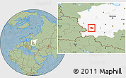 Savanna Style Location Map of Rognedinskiy, highlighted grandparent region, hill shading