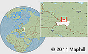 Savanna Style Location Map of Rognedinskiy, highlighted parent region, hill shading