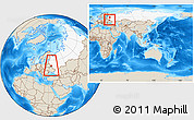 Shaded Relief Location Map of Rognedinskiy, highlighted country, highlighted parent region, within the entire country