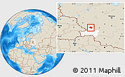 Shaded Relief Location Map of Rognedinskiy, highlighted parent region