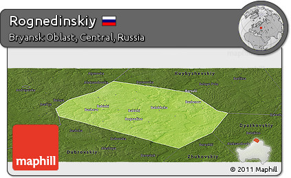 Physical Panoramic Map of Rognedinskiy, darken