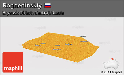 Political Panoramic Map of Rognedinskiy, single color outside