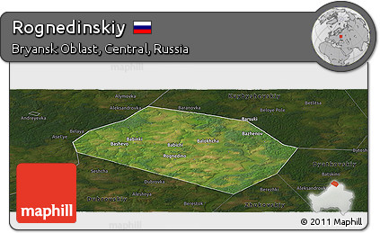 Satellite Panoramic Map of Rognedinskiy, darken