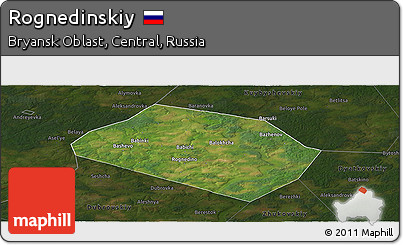 Satellite Panoramic Map of Rognedinskiy, darken