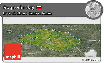 Satellite Panoramic Map of Rognedinskiy, semi-desaturated