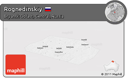 Silver Style Panoramic Map of Rognedinskiy, single color outside