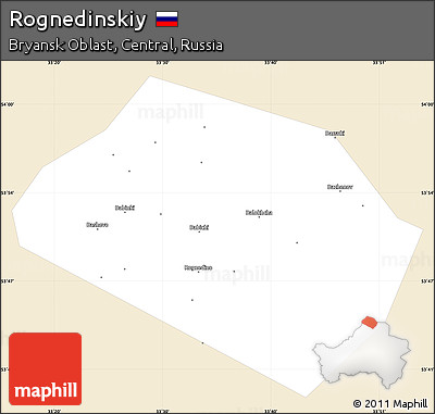 Classic Style Simple Map of Rognedinskiy, single color outside
