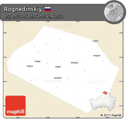 Classic Style Simple Map of Rognedinskiy, single color outside
