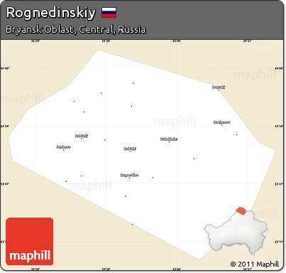 Classic Style Simple Map of Rognedinskiy, single color outside