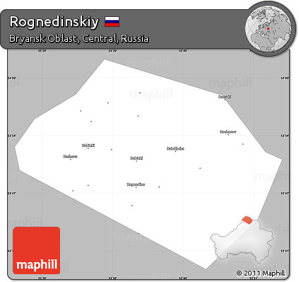 Gray Simple Map of Rognedinskiy, single color outside