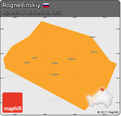 Political Simple Map of Rognedinskiy, single color outside