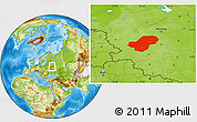 Physical Location Map of Kaluga Oblast