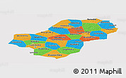 Political Panoramic Map of Kaluga Oblast, cropped outside