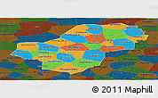 Political Panoramic Map of Kaluga Oblast, darken