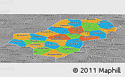 Political Panoramic Map of Kaluga Oblast, desaturated