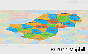 Political Panoramic Map of Kaluga Oblast, lighten