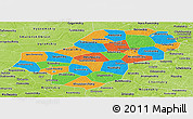 Political Panoramic Map of Kaluga Oblast, physical outside