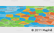 Political Panoramic Map of Kaluga Oblast, political shades outside