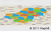 Political Panoramic Map of Kaluga Oblast, shaded relief outside