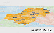 Political Shades Panoramic Map of Kaluga Oblast, lighten