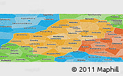 Political Shades Panoramic Map of Kaluga Oblast