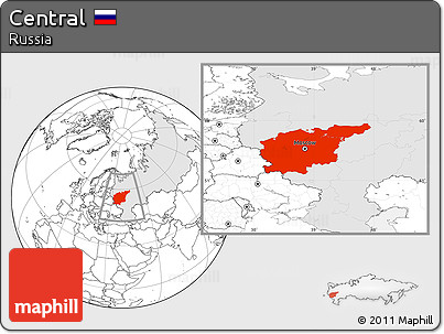 Blank Location Map of Central, highlighted country