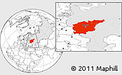 Blank Location Map of Central, highlighted country