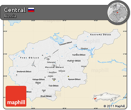 Classic Style Map of Central, single color outside