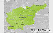 Physical Map of Central, lighten, desaturated