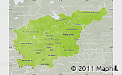 Physical Map of Central, lighten, semi-desaturated