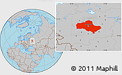 Gray Location Map of Moscow Oblast