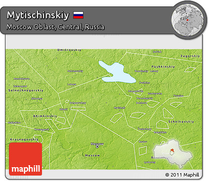 Physical 3D Map of Mytischinskiy