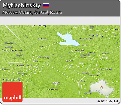 Physical 3D Map of Mytischinskiy