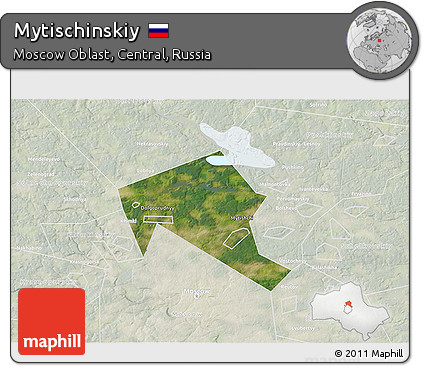 Satellite 3D Map of Mytischinskiy, lighten