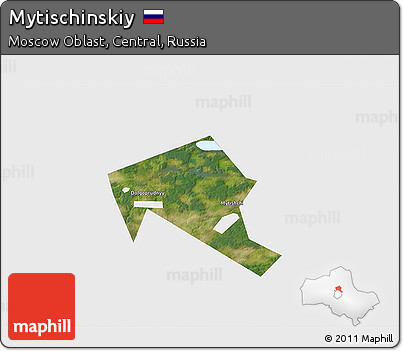 Satellite 3D Map of Mytischinskiy, single color outside