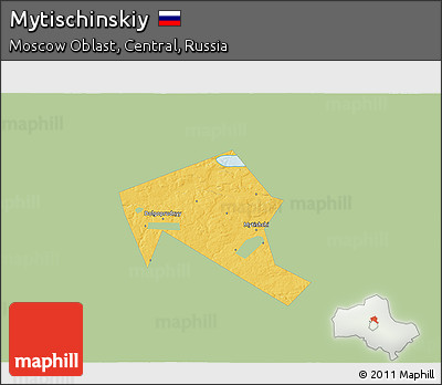 Savanna Style 3D Map of Mytischinskiy, single color outside